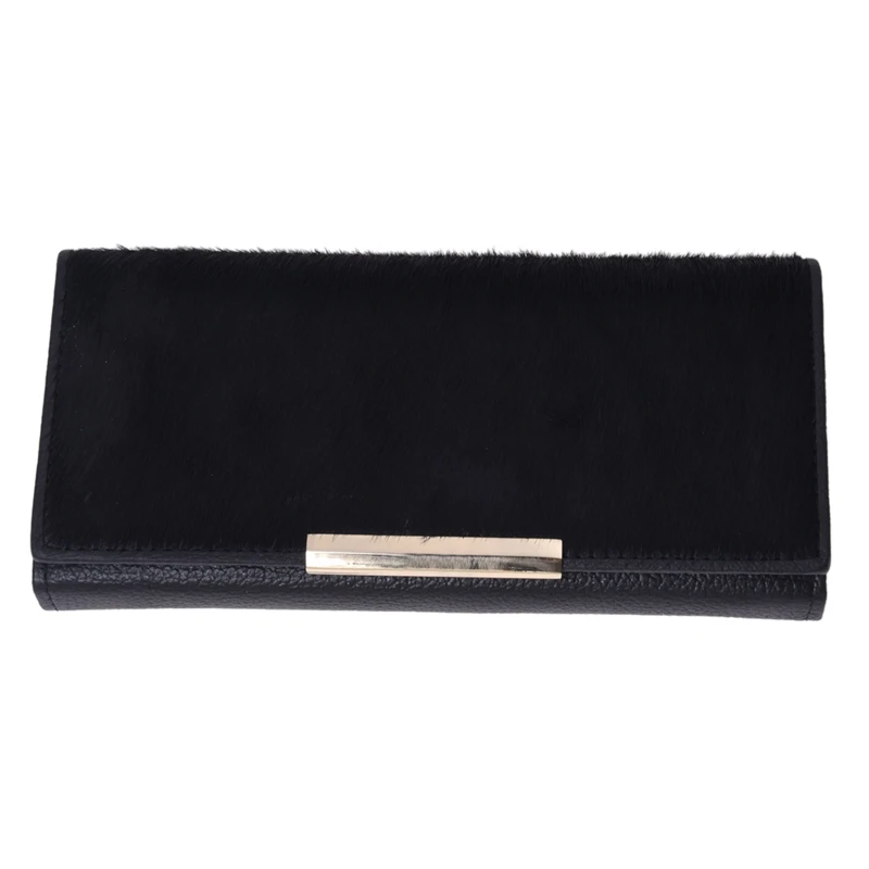 

Wallet Women Wallet Genuine Leather Black Horse Fur