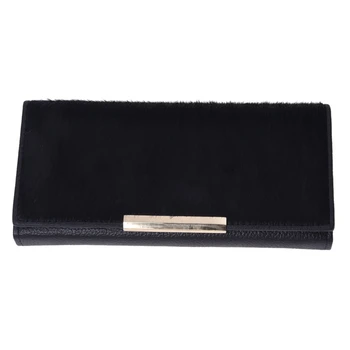 

Wallet Women Wallet Genuine Leather Black Horse Fur