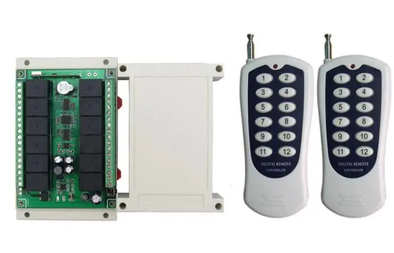 

TOP DC 12V 10A 12 ch 12CH RF Wireless Remote Control switch 12 V home electrical appliances light code grabber