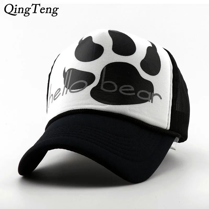 

Brand Mesh Baseball Cap Summer Male Female Couple Fashion Cartoon Truck Cap Net Paw Print Pattern Lady Hat Outdoor Hip Hop Cap