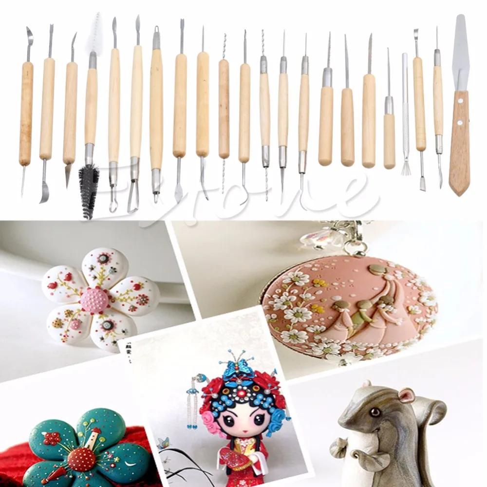 

22Pcs Pottery Clay Sculpture Carving Modelling Ceramic Hobby Tools Art Craft DIY Pottery Tools & Sets