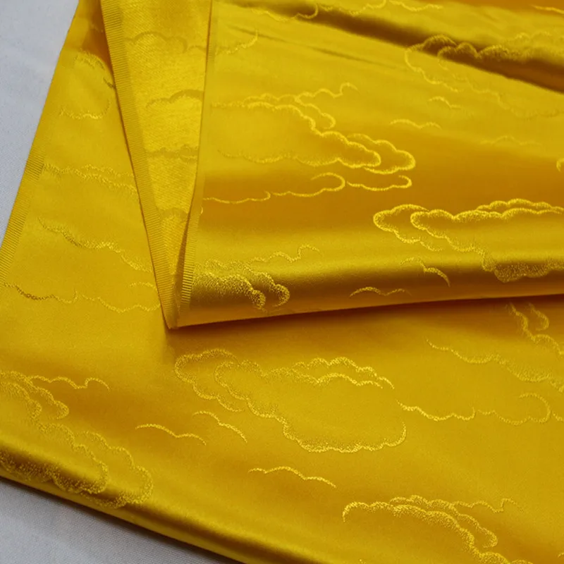 CF589 китайский узор облака золотой жаккард парча ткань Cheongsam Одежда Ткань буддизм