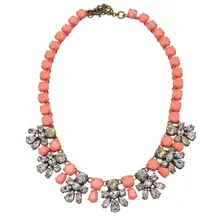 JShine Grande Marca di Vetro Rivestito di Cerimonia Nuziale Collana di Dichiarazione Dei Monili Delle Donne Collane & Pendenti con gemme e perle Gioielli Colares Gioielli Indiani(China)