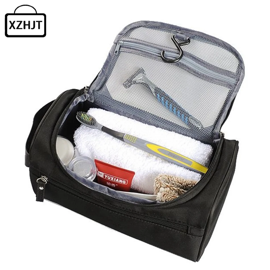Men Travel Cosmetic Bag Functional Hanging Zipper Makeup Case Necessaries Organizer Storage Pouch Toiletry Make Up Wash Bag multifunctional women makeup storage bag travel pouch hanging toiletry organizer