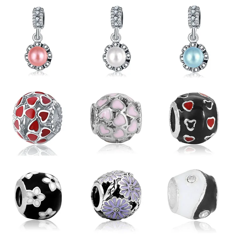 Fit charms plata de ley 925 браслет Ювелирная бижутерия с кристаллом Шарм горка Pendantss Морская звезда бусины в античном стиле DGB458