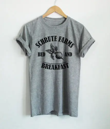 Schrute Farms Футболка женская хлопок короткий рукав Офис Дуайт Schrute Печатные Топы футболка tumblr летние футболки