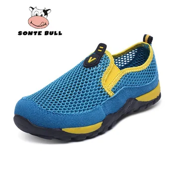 

Summer Breathable Mesh Kids Shoes Light Boys Children Shoes Fashion Outdoor Casual Flats Boy Rubber School Shoes Big Size 28-41