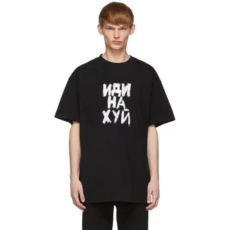 

New Style Vetements T-Shirts Hip Hop1:1 Top Quality Original Size Letter Print Top Tees Embroidery Crewneck Vetements T Shirt