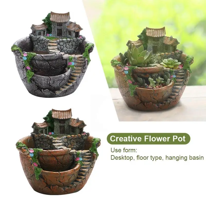 Achat Pot de plante en forme créative Vase Succulent fait à la main résistant à la Corrosion maison jardin décoration Pot de fleur plante conteneur