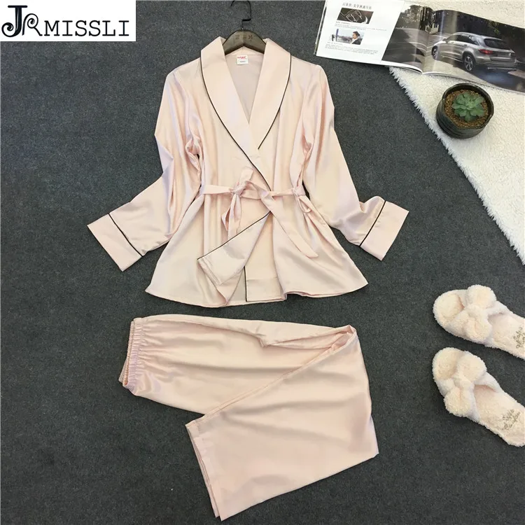 

JRMISSLI 2018 Robe Sexy Bathrobe Women Pajamas Set New Summer Lace Nightgown Set Sleepwear Pajamas Pijama Feminino Pyjama