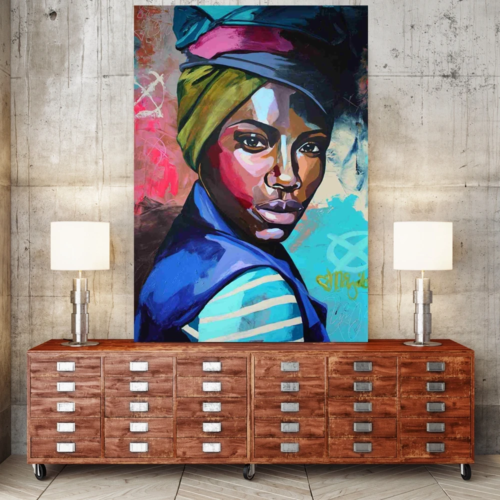 DIY картина по цифрам в африканском стиле женские портрет, холст, живопись Краски по номерам Абстрактная живопись Настенный декор Раскраска по номерам афро изготовленный на заказ