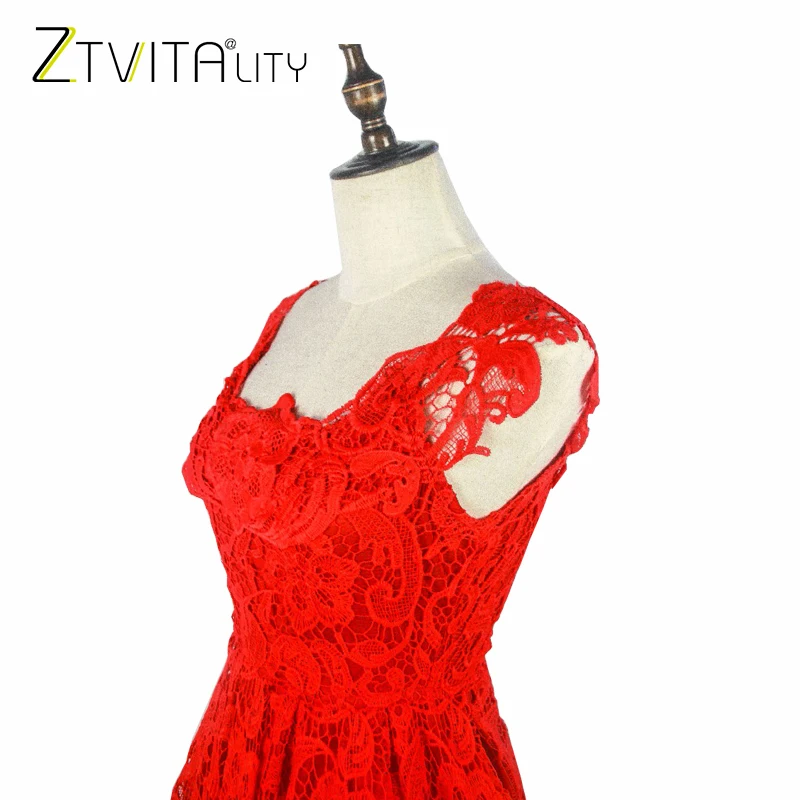 ZTVitality Vestidos 2017 Elegant Lace Patchwork Solid Sleeveless A-Line Fashion Dress Sexy Slim Party Dresses Vestido De Festa 16