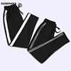 OUMENGKA Contrast Panel Sweatpants Women Casual Harem Pants Loose Elastic Trousers Women Black Striped Side Sweat Pants Female ► Photo 3/6