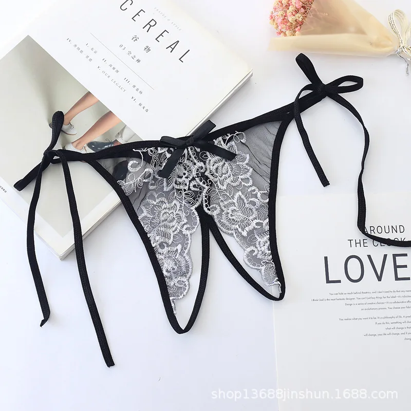 7color Gift beautiful lace leaves Women's Sexy lingerie Thongs G-string Underwear Panties Briefs Ladies T-back 1pcs/Lot JS668 - Цвет: JS668bai