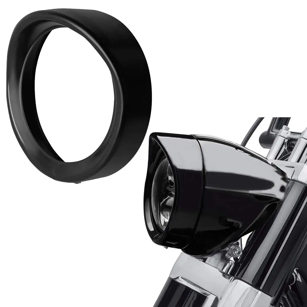 

5 3/4" Led Headlight Forty Eight XL1200X Wide Glide Forty Eight 5.75" Visor Style Headlamp Trim Ring 69735-05 for Harley