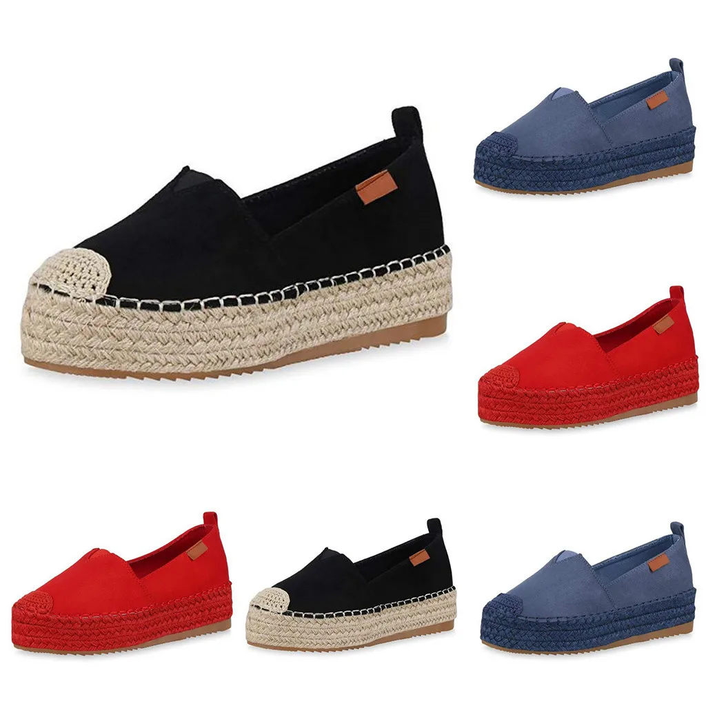 

New Store chaussures femme Women Lazy Shoes Solid Color Casual Thick-Soled Flats Elastic Band Single Shoe zapatillas mujer @#40