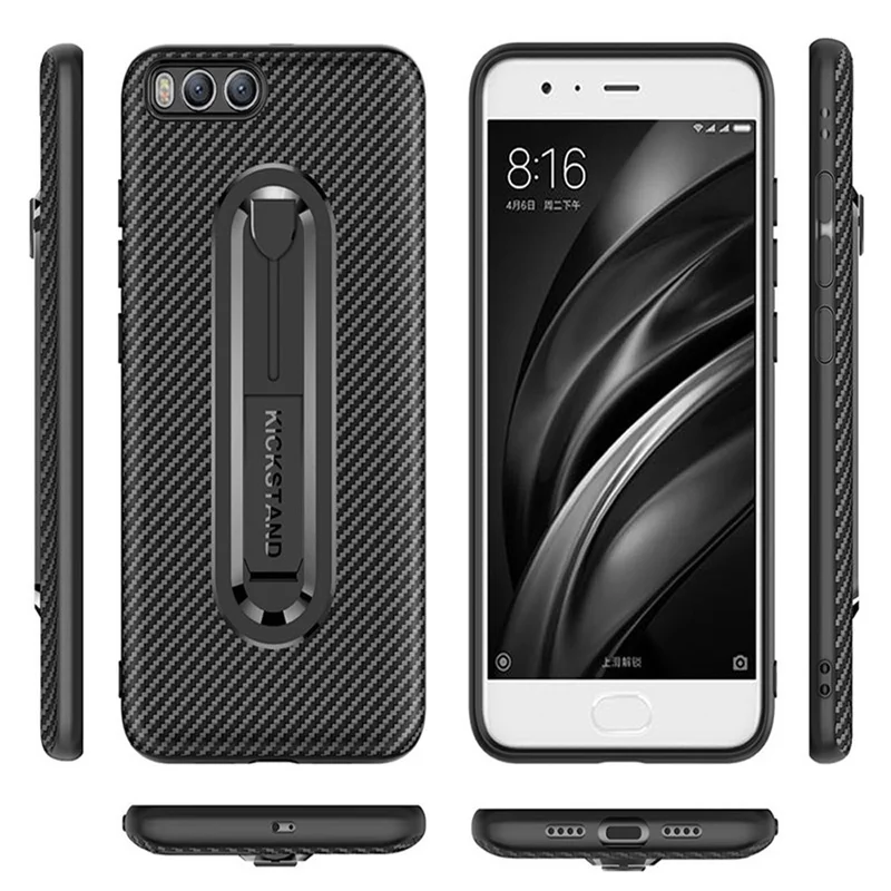 Best Invisible Holder Carbon Fiber Armor Ultra Thin Phone Case For Xiaomi 6 5X Note3 Full Cover For Redmi 6 6A 5A Silicone Slim Case
