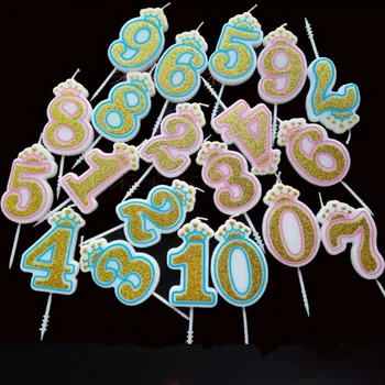 

Gold Glitter Script Pink number 0-9 Cake Toppers Kids Birthday Party Favors Personalized Happy Birthday Cake Decorations Silver