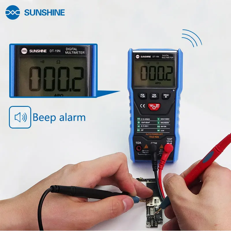 SUNSHINE DT-19N Профессиональный Интеллектуальный мобильный телефон ремонт специфический Мини цифровой мультиметр AC DC Амперметр Вольтметр инструмент