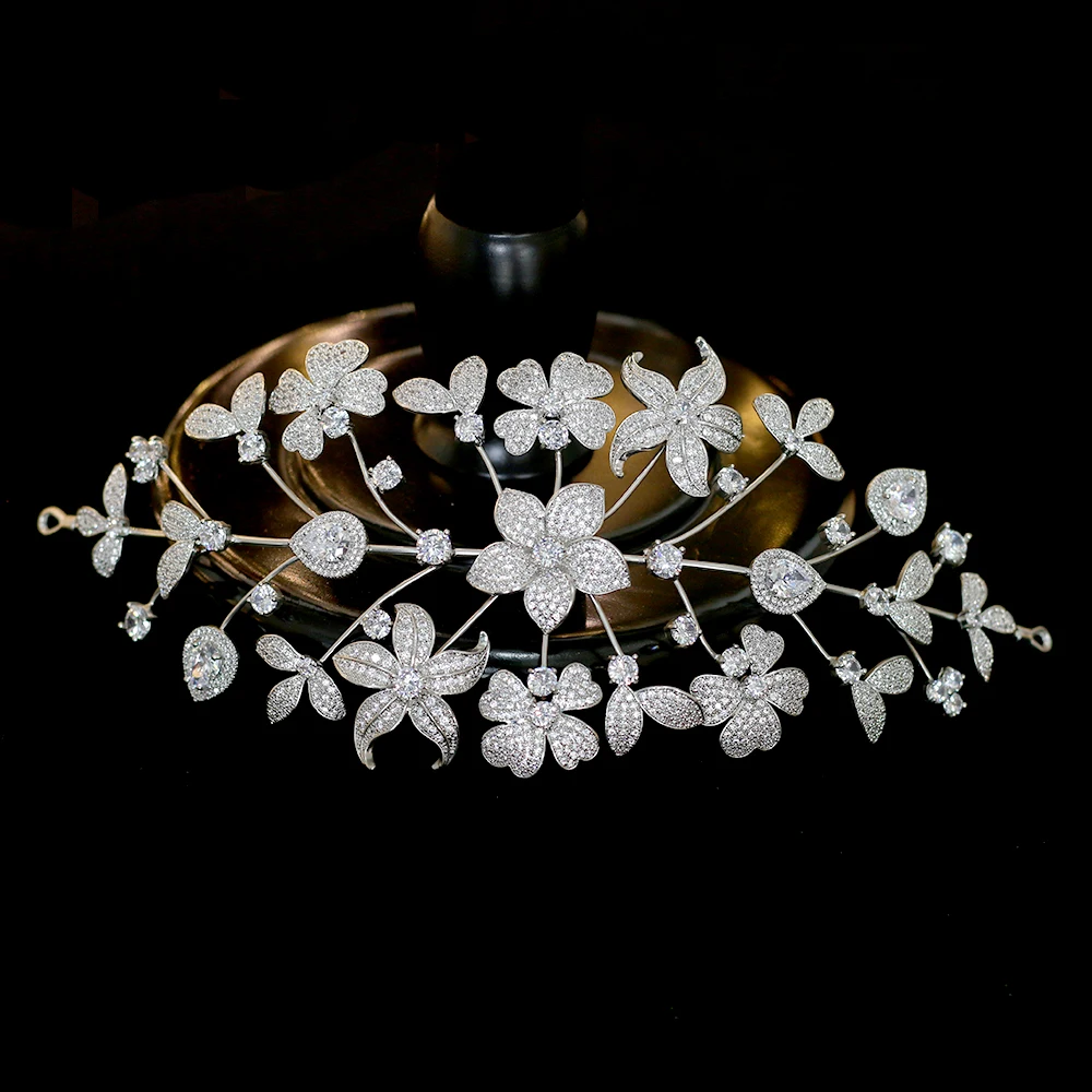 Boda de lujo Accesorios пункт Эль Кабельо Corona nupcial Circonita Флорес Корреа де Пело учтивый Joyeria de las mujeres