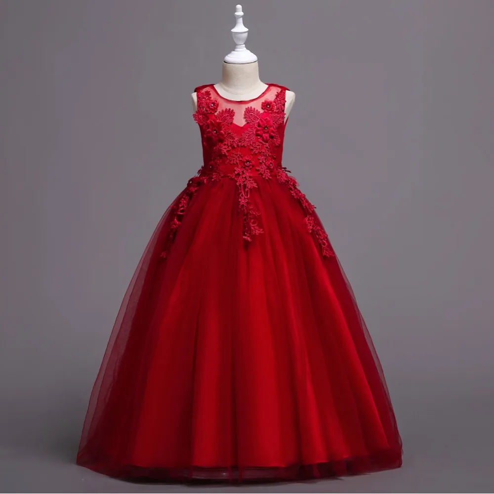 

CAILENI Princess Kids Dresses For Girls Clothing Flower Party Girls Dress Elegant Long Wedding Dress For Girl Clothes