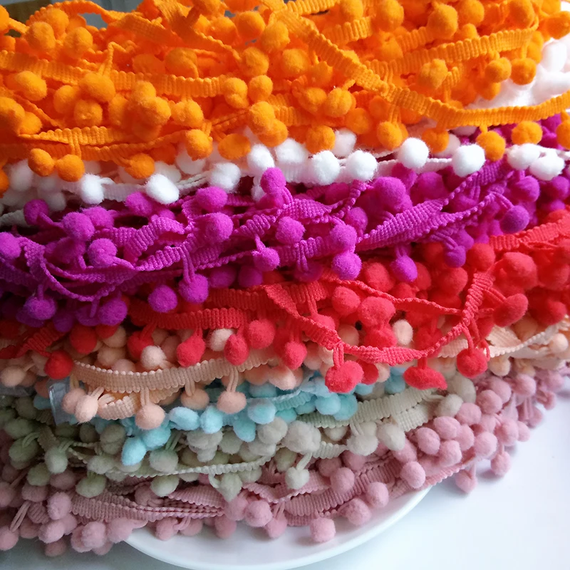 ZHUTOUSAN Small Pompom Lace Fabric Sewing Accessories Lace Trim