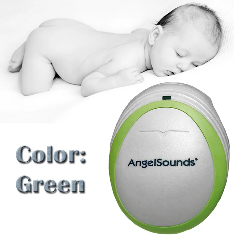 Слушайте сердце вашего ребенка! Фетальный допплер Angelsounds портативный монитор сердца плода, с наушником и USB кабелем для беременности - Цвет: green