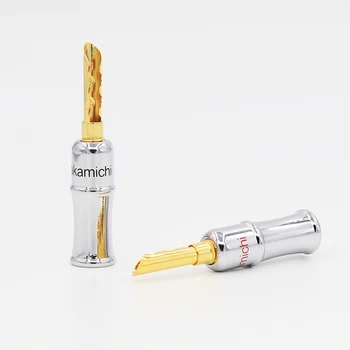 

24K Gold Plated Nakamichi Banana Plug Connector 4pieces per lot BFA banana plug