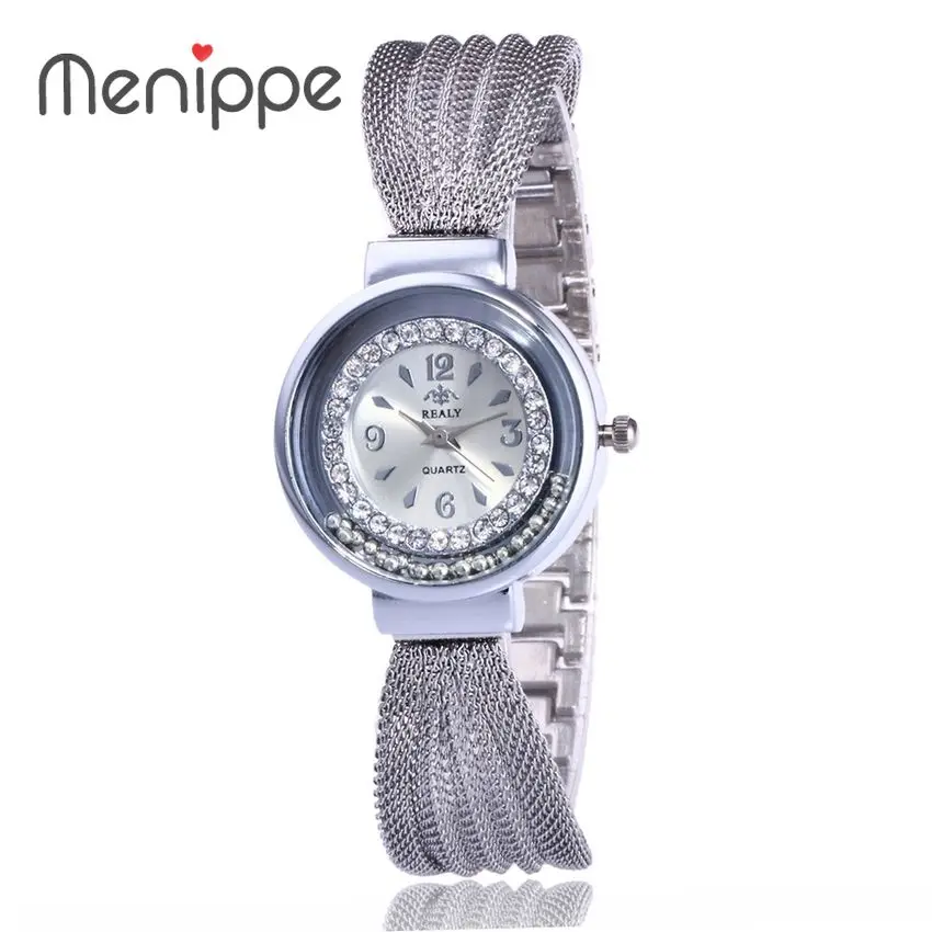 

[2017 New Watch] Rhinestone Designer Metal Clock Female Dress Girls Bracelet Bangle Quartz Watch Woman Wristwatch Silver Relojes