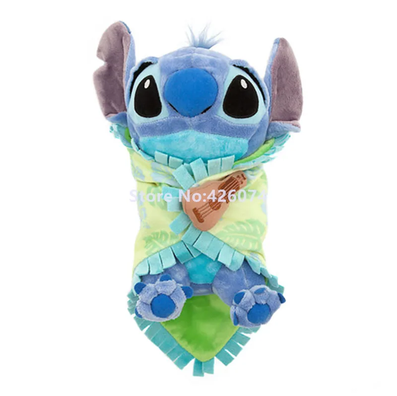New Lilo & Stitch Babies Stitch in a Blanket Plush 30CM Kids Stuffed Animal Toys For Children
