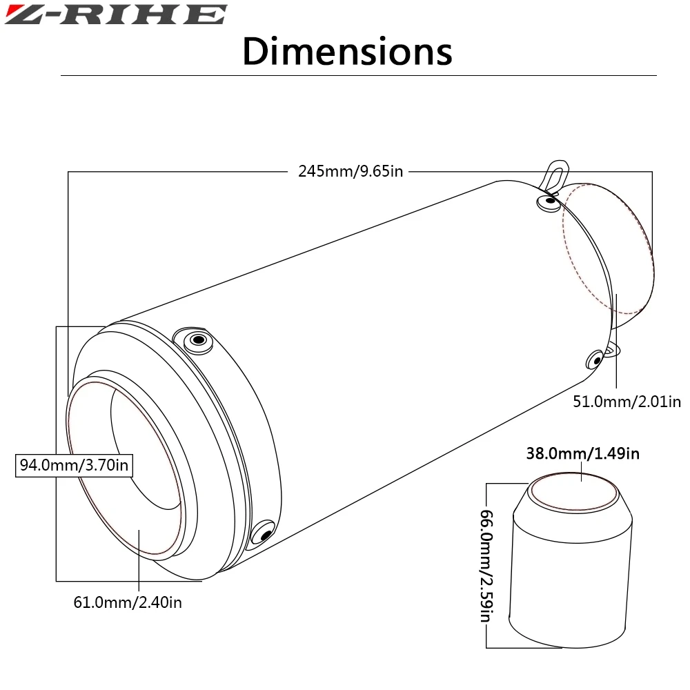 Tubo de Escape de la motocicleta silenciador de Escape DB asesino para Kawasaki Z800 Z1000/SX VN650 ER6N ER6F ER4F NINJA 250 SL