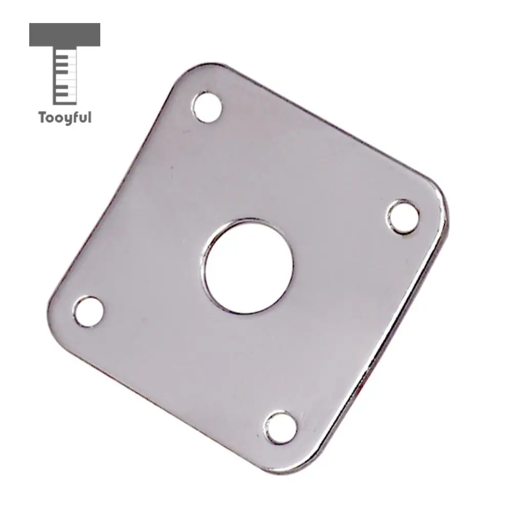 Tooyful 2pcs Metal Curved Bottom Jack Plate Square Jackplate for LP Electric Guitar Parts