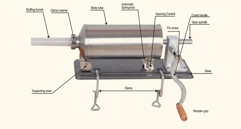 4 кг/8LBS домашняя колбасная шприца, ручная горизонтальная машина для производства колбасы, кухонный инструмент для приготовления мяса, колбаса