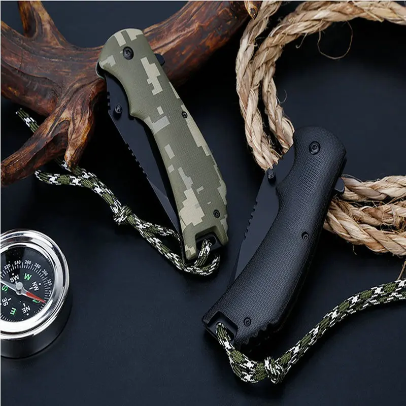 titanium tactical folding knife ABS handle outdoor camping hunting survival rescue edc tools (7)