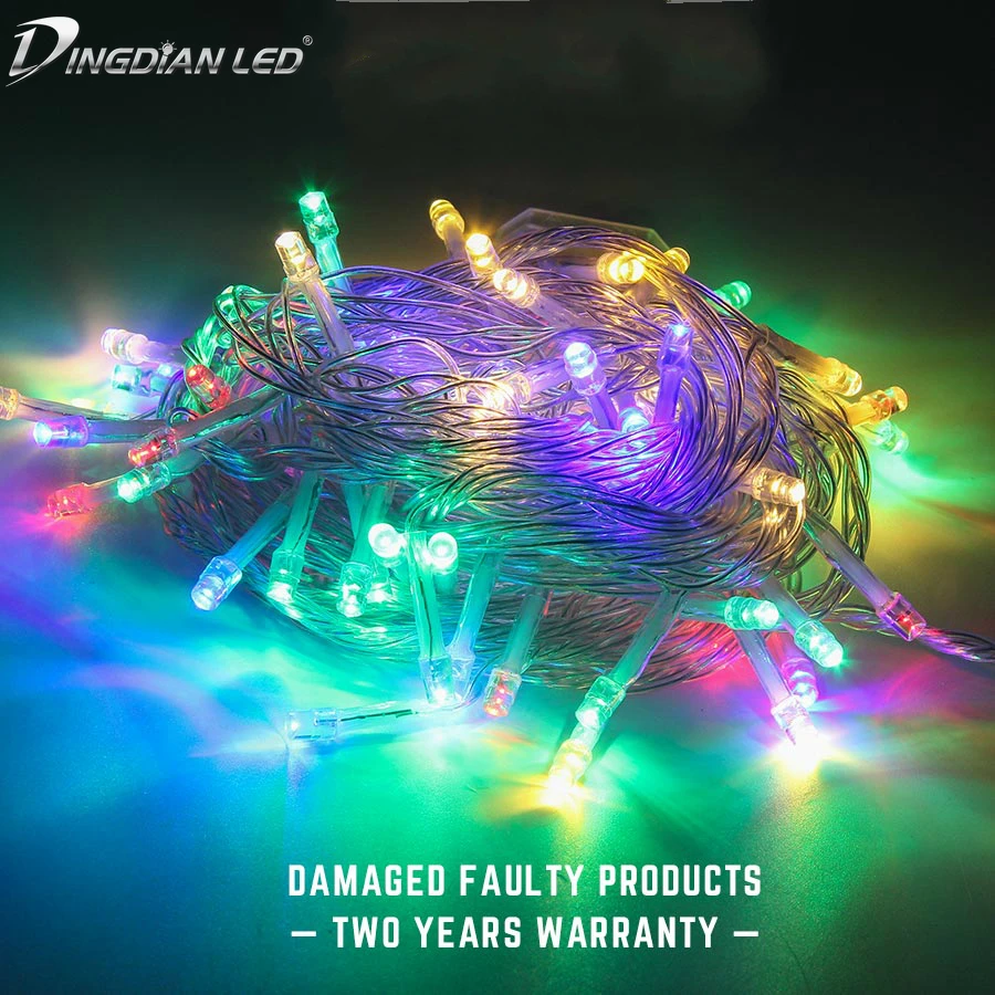 

LED String Lamp Flash Mode 100LEDs 10M Holiday String Lights Colorful Christmas Wedding Party Festival Decorative Lamps EU Plug