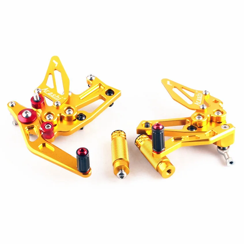 

Adjustable Rearset Foot Pegs For Triumph Speed Triple 1050 2011 2012 2013 2014 Motorcycle CNC Aluminum Gold