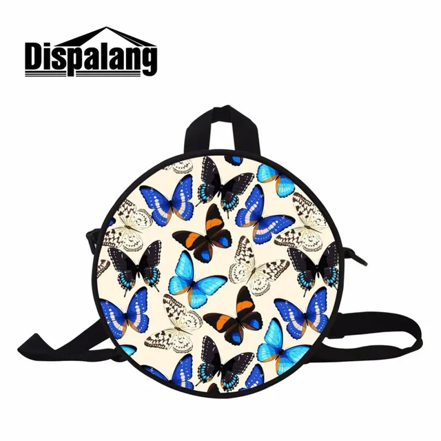 Dispalang Beautiful Erfly Prints Kids School Bags Round Backpack Dispalang Beautiful Erfly Prints Kids School Bags Round Backpack Preschool Students Bagpack Small Bookbag For