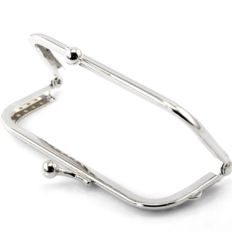 

10Pcs Purse Bag Metal Frame Kiss Clasp Lock Silver Tone Bag Parts & Accessories 10.5x6cm