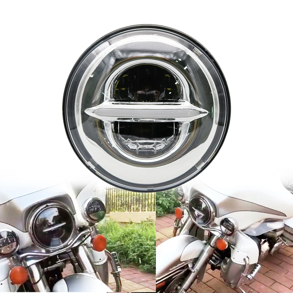 

Motorcycle Accessories 7" Angel Eye Headlamp For Harley Softail Touring Road King Street Glide Motor 7 Inch Round LED Headlight