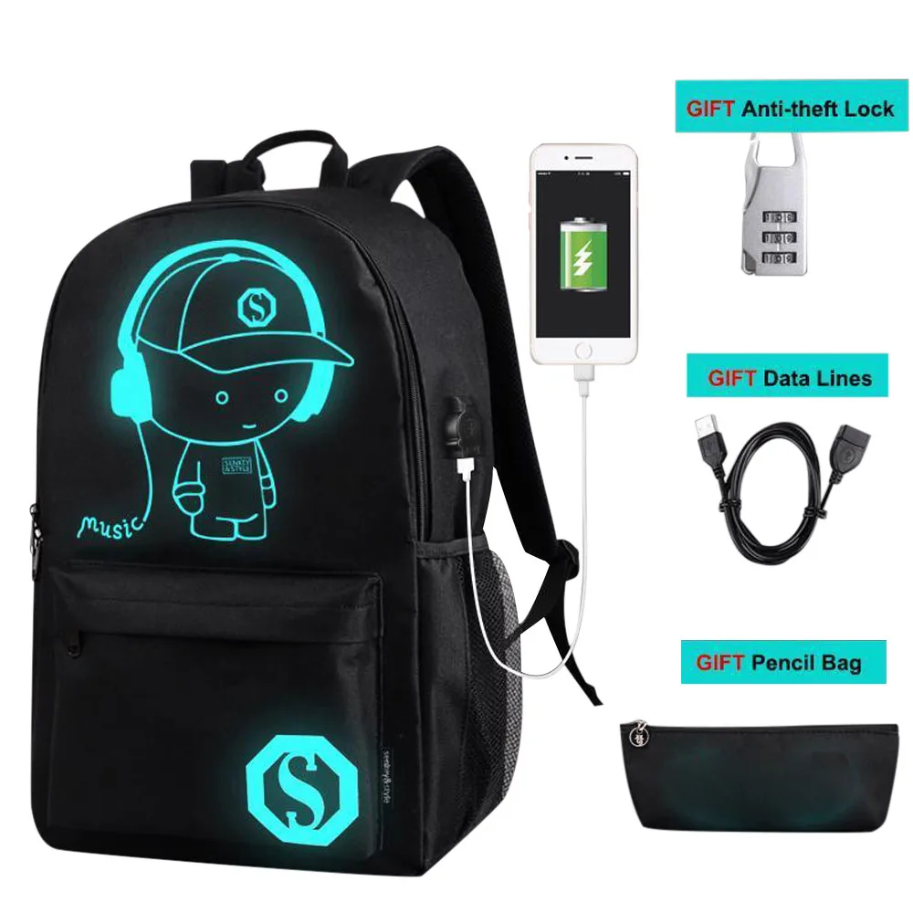 

TSA Anti Theft USB Charging Laptop Backpack School Student Data Lines Pencil Bags Backpacks Teenagers Design Luxury Bags#15