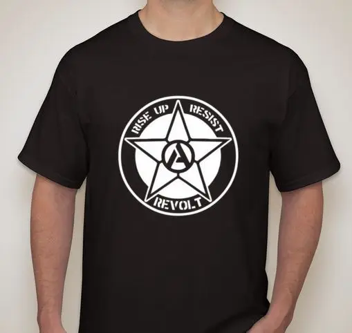 

Rise Up Resist Revolt Anarchy Anarchism Revolution Small-2XL Available New 2017 Summer Style T-Shirt New Fashion Men'S T Shirt