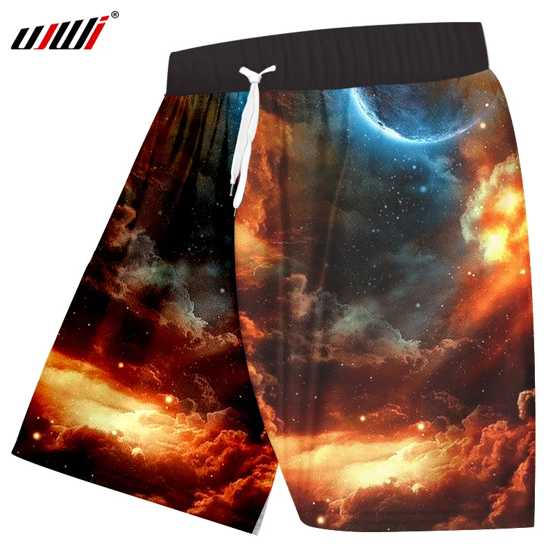 UJWI мужские шорты кэжуал летние пляжные шорты модные 3D Galaxy Космические бордшорты Hombre хип хоп Уличная свободные свитшоты шорты 5xl