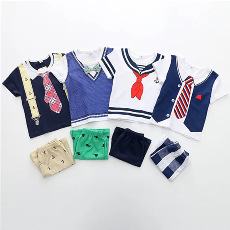 2018 Summer Baby Boy Clothes Sets Short Sleeve Sport Suit Children Clothing Boys Set Cotton Outfit Costume For Kids |