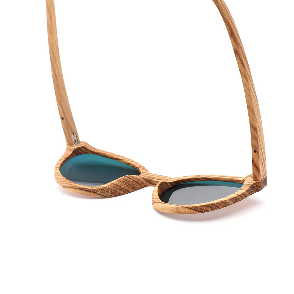 BerWer новые деревянные очки Для женщин Для мужчин круглый бамбуковые солнцезащитные очки Зебра очки с деревянной оправой поляризованные линзы Винтажные Солнцезащитные Очки