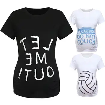 

Women Breastfeeding Clothes Women Maternity Short Sleeve Letter Print Tops T-shirt Pregnancy Clothes embarazada A1