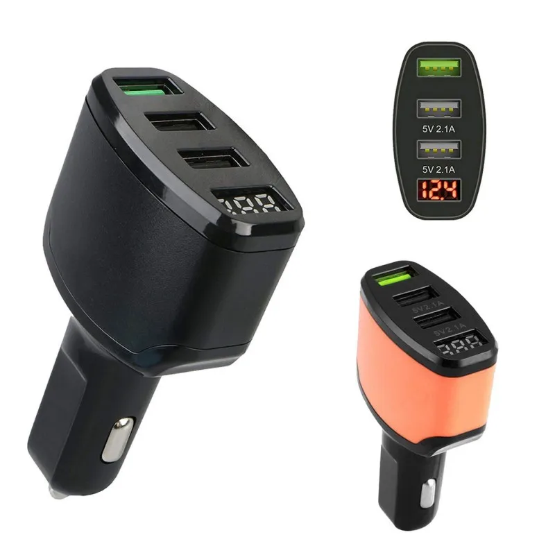 12 24 В 3 порта USB 4.2A Быстрая зарядка 0 Автомобильное зарядное устройство адаптер LED