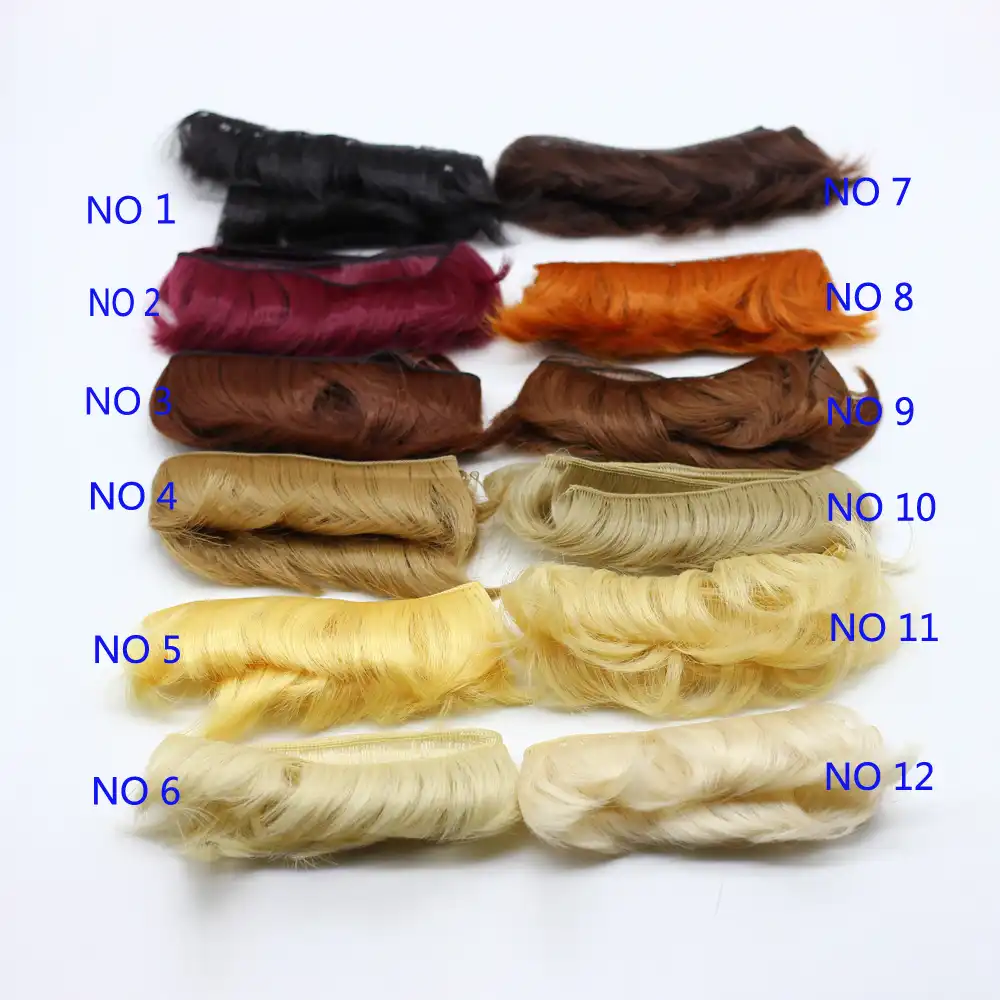 5cm Doll short Curly <b>Straight</b> DIY fringe <b>hair</b> natural brown black ...