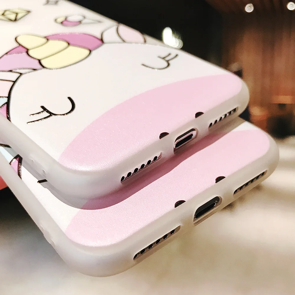 KIPX1104_6_JONSNOW Phone Case For iPhone XS Max XR XS 6 6S 7 8 Plus Funny Cute Emboss Unicorn Pattern Soft Silicone Cover Cases Capa Fundas