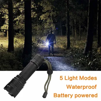 

Super Bright Flashlight XML-T6 LED Aluminum alloy High Power 5-Modes Led Flash Light Glare Led Lamps Outdoor 26650 or 18650