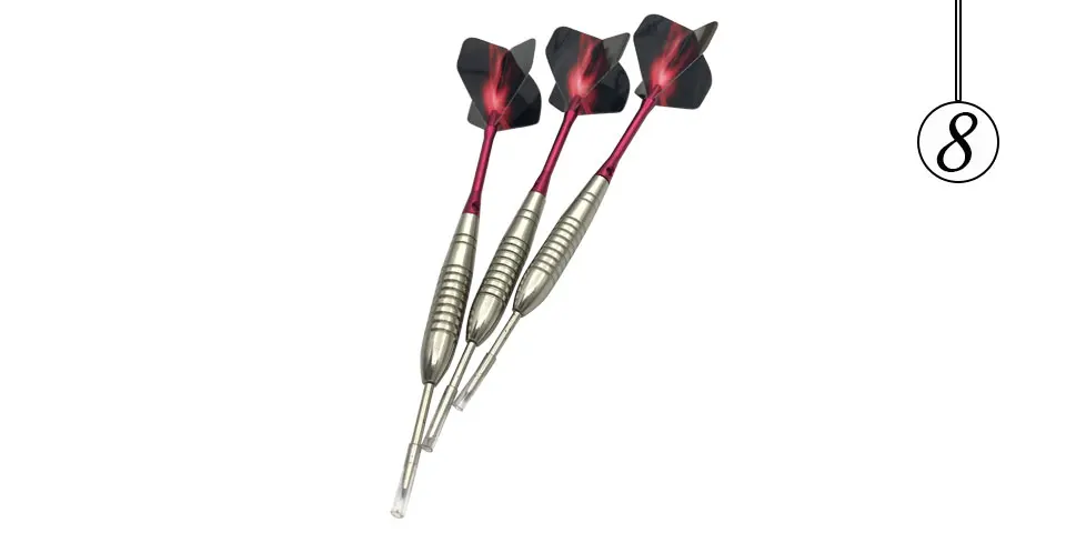 Easytoday 3Pcsset Standard Steel Tip Darts Set Professional Hard Tip Darts Metal Barrel Red Aluminum Darts Shafts Aurora Flight (8)